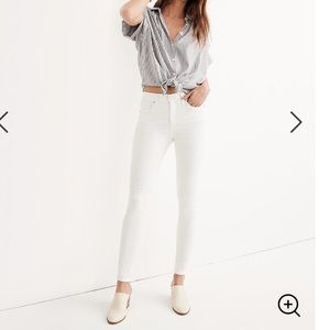 Madewell NWT 9" Mid-Rise Skinny Jeans White H5769